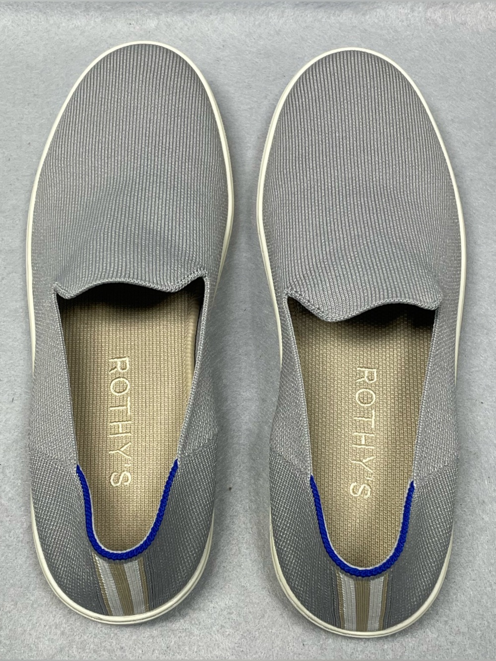 Rothy’s Original Slip On Sneaker Gray Knit Womens 10 Washable